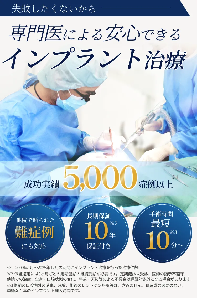 専門医による安心できるインプラント治療